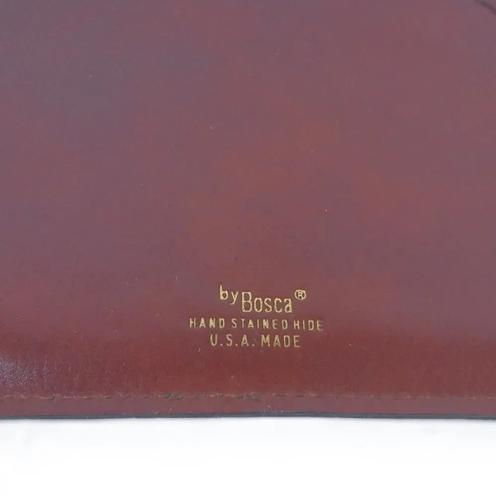 Bosca Handstained Old Leather Pocket Memo Pad Holder & Note Case